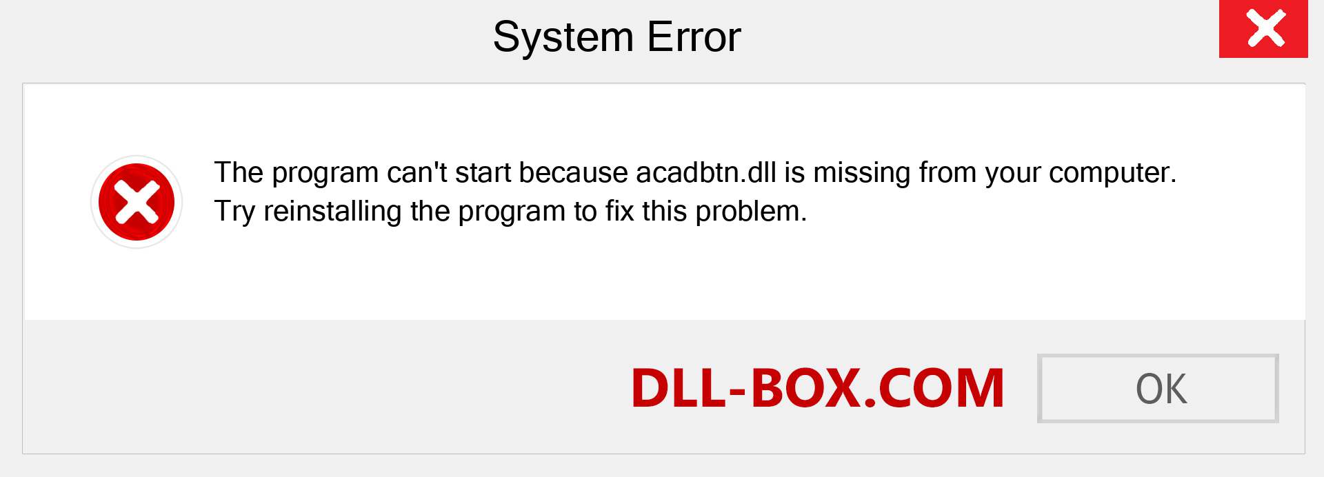  acadbtn.dll file is missing?. Download for Windows 7, 8, 10 - Fix  acadbtn dll Missing Error on Windows, photos, images