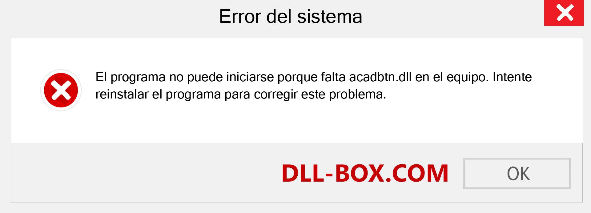 ¿Falta el archivo acadbtn.dll ?. Descargar para Windows 7, 8, 10 - Corregir acadbtn dll Missing Error en Windows, fotos, imágenes